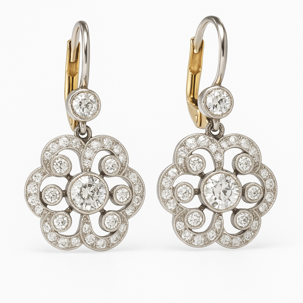 Coral | Crystal Mandala Statement Earrings