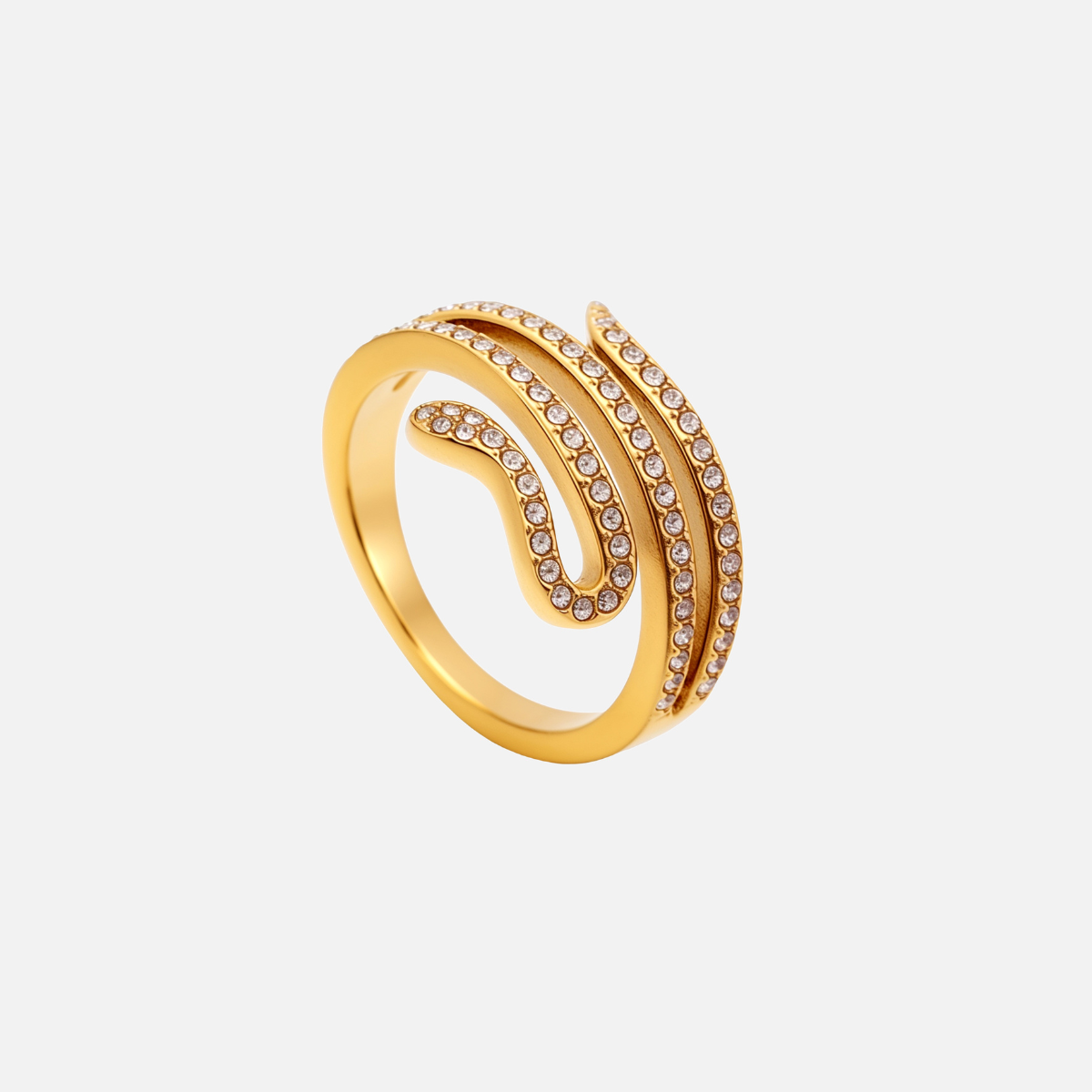 Elvira | Adjustable Crystal Coil Ring