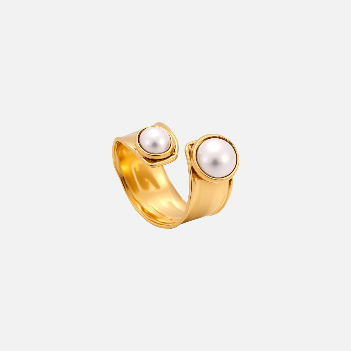 Iona | Sculpted Twin Pearl Ring