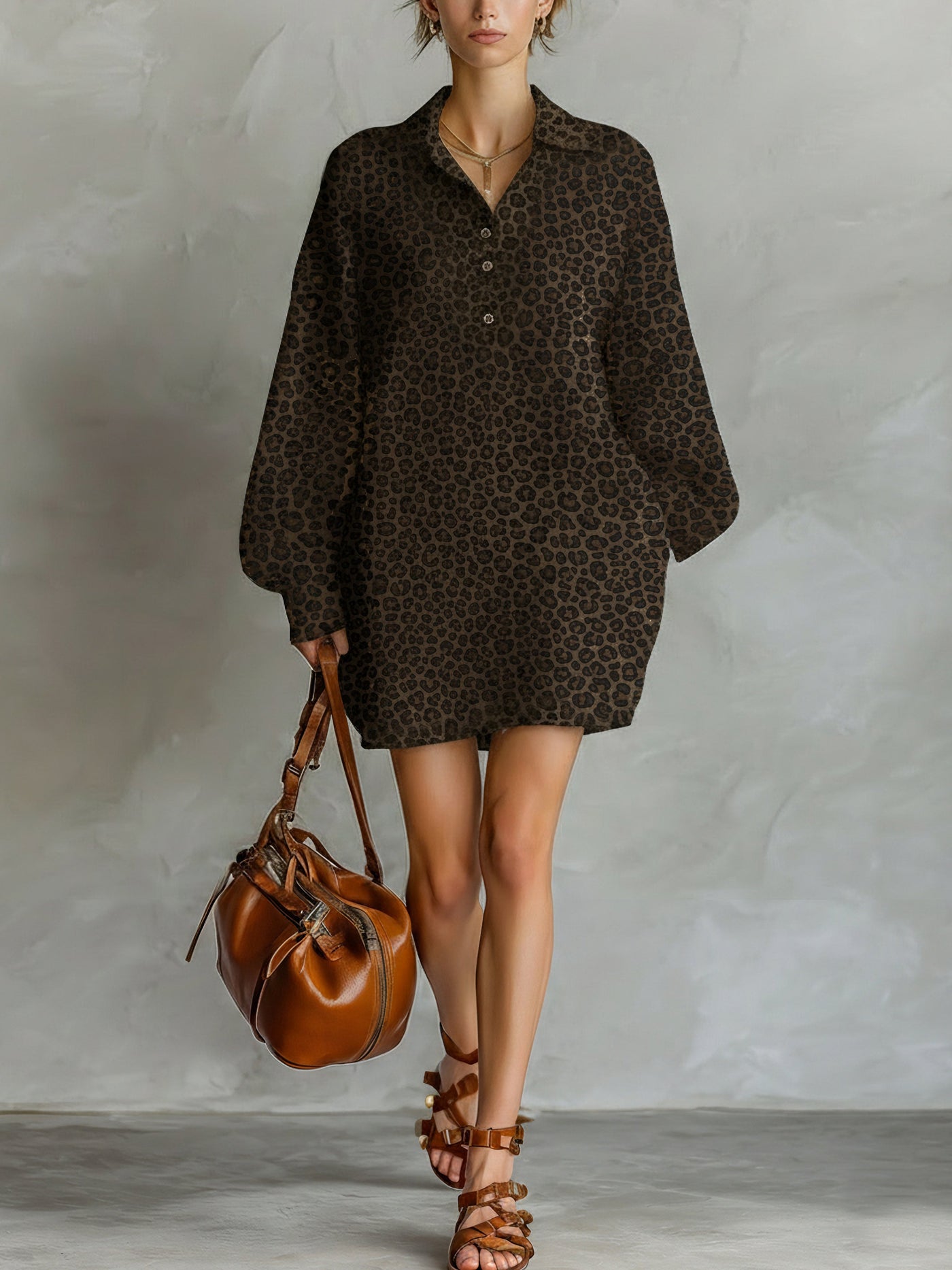 Galatea | Animal Print Shirt Dress