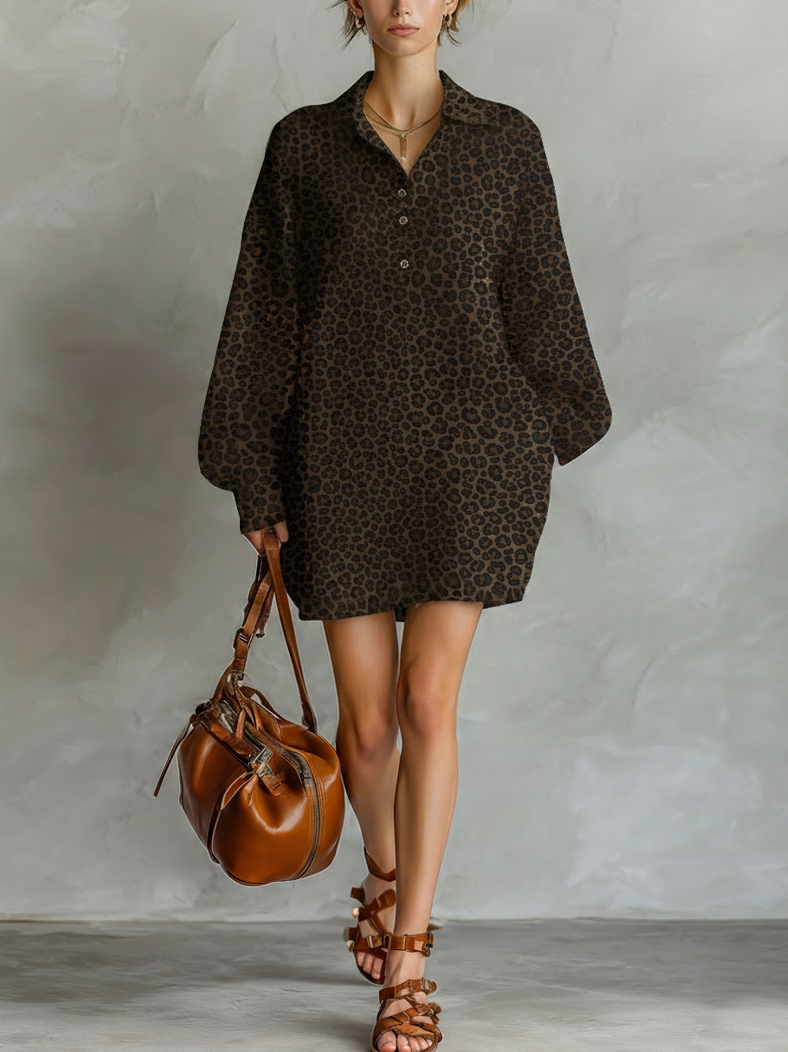 Galatea | Animal Print Shirt Dress