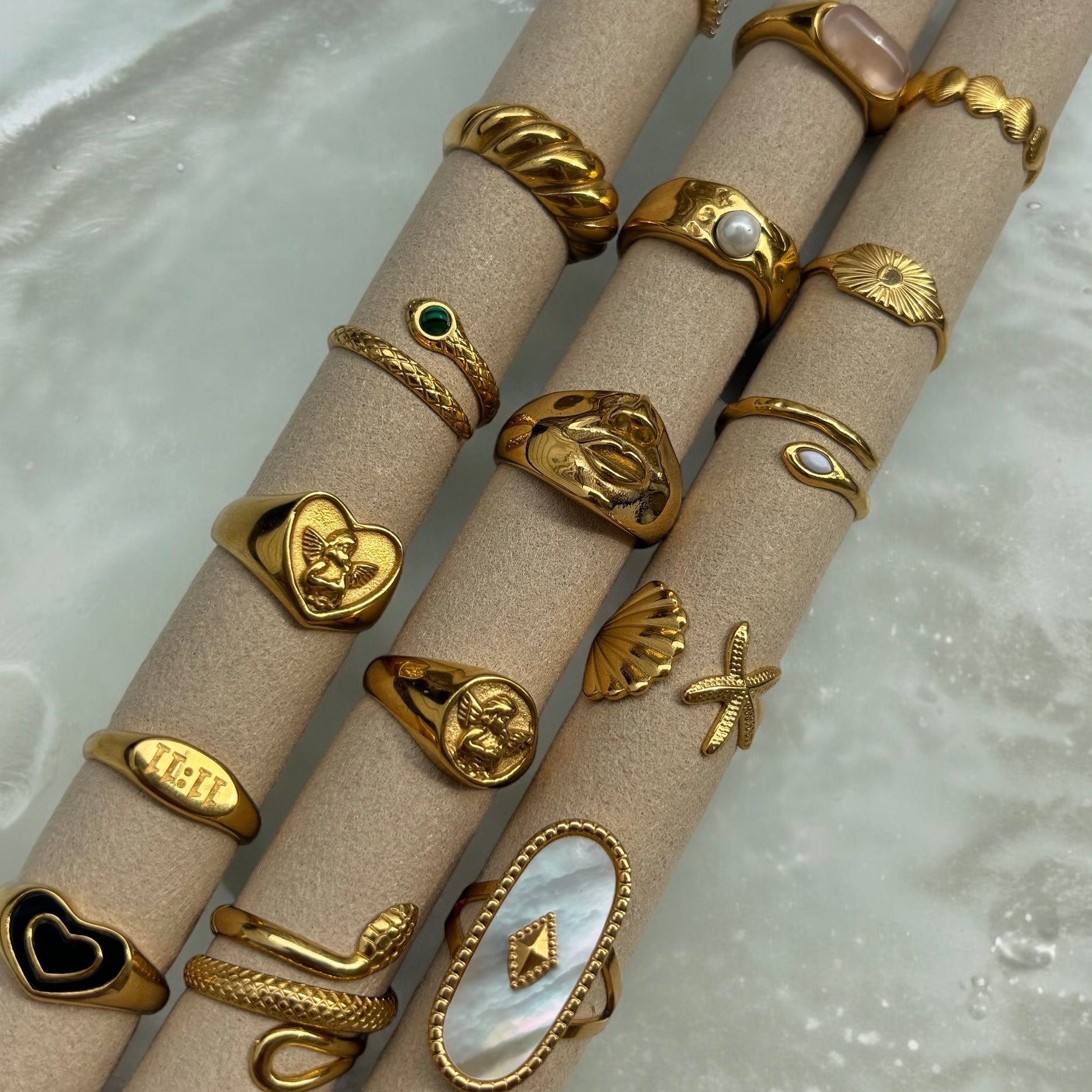 Xevera | Open Cuff Ring with Gemstone