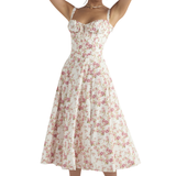 Céleste | Floral Corset Midi Dress