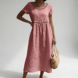 Juliet | Eyelet Trim Midi Dress
