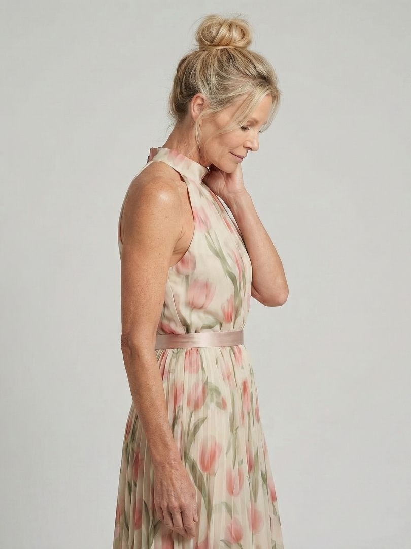 Sabina | Halter Neck Floral Midi Dress