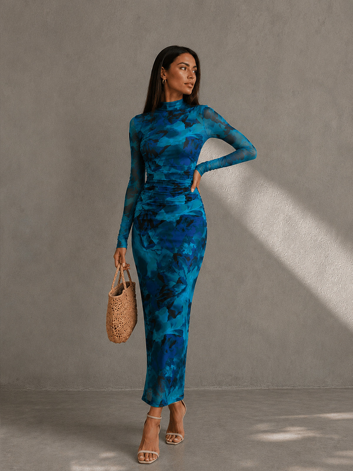 Earline | Floral Mesh Maxi Dress