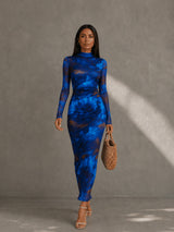 Earline | Floral Mesh Maxi Dress