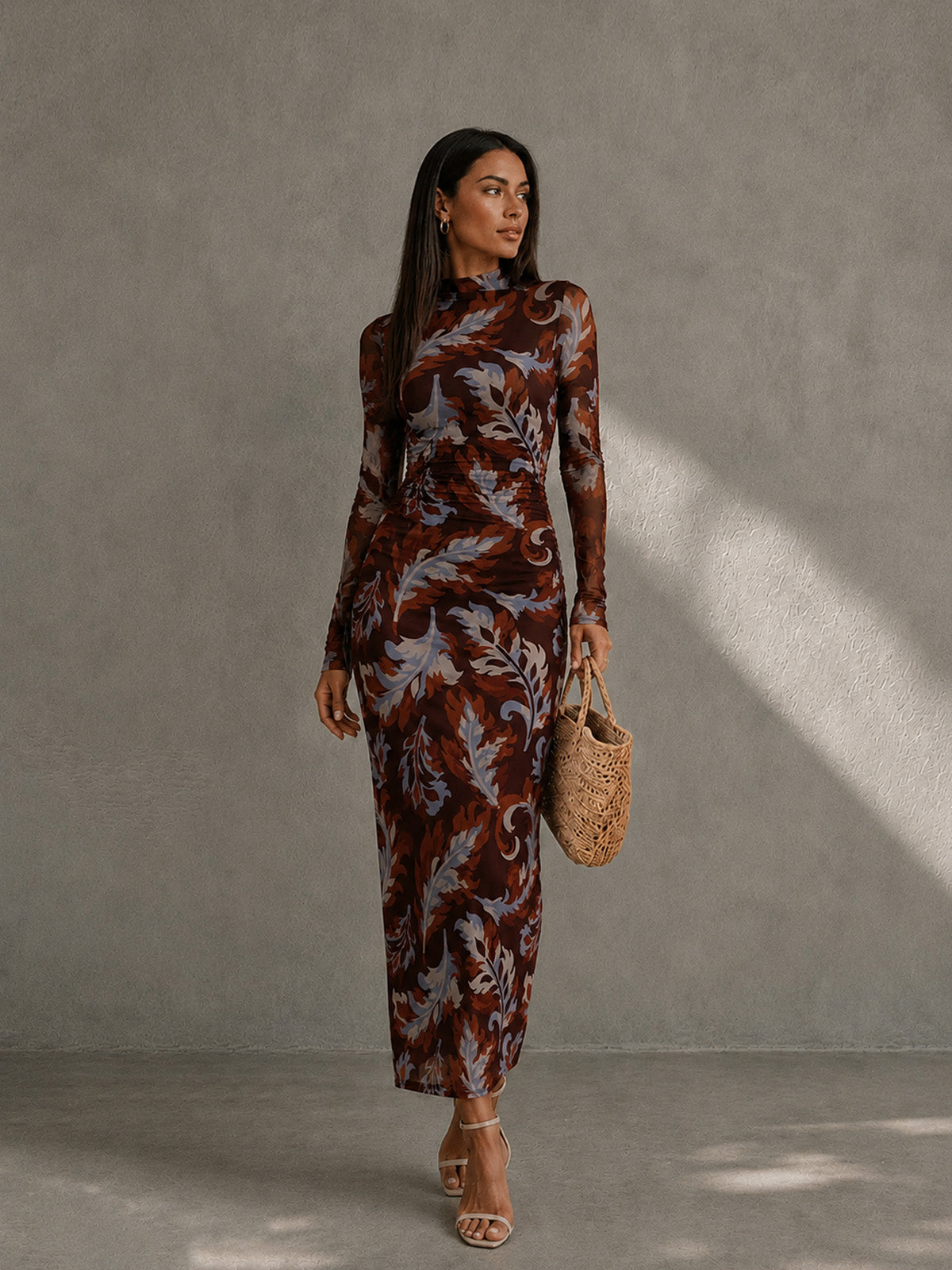 Earline | Floral Mesh Maxi Dress