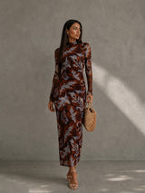 Earline | Floral Mesh Maxi Dress