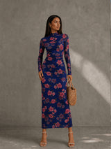 Earline | Floral Mesh Maxi Dress
