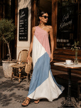 Brooke | One-Shoulder Color Block Maxi Dress