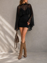 Connie | High-Neck Mesh Mini Dress