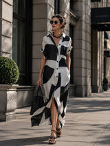 Laura | Chiffon Shirt-Collar Maxi Dress