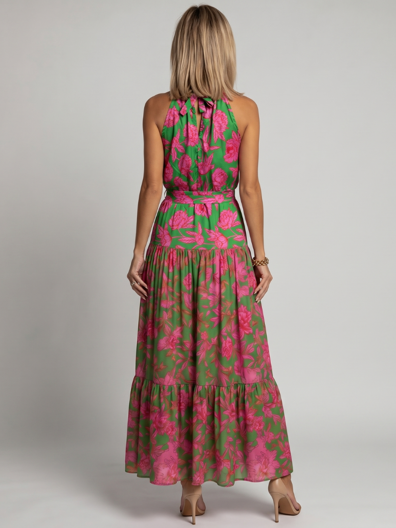 Elmyra | Draped Halter Midi Dress