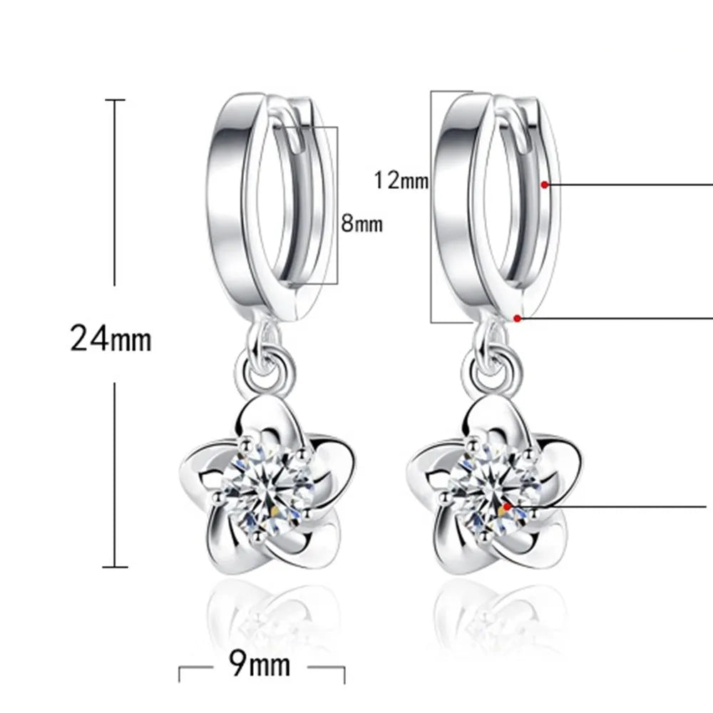 Effie | Sterling Silver Zircon Drop Earrings