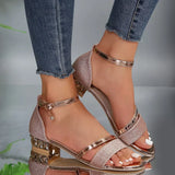 Helen | Low-Heel Shimmer Comfort Sandal