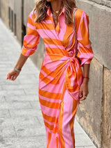 Elaine | Elegant Patterned Wrap Dress