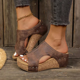 Lauren | Studded Wedge Sandals