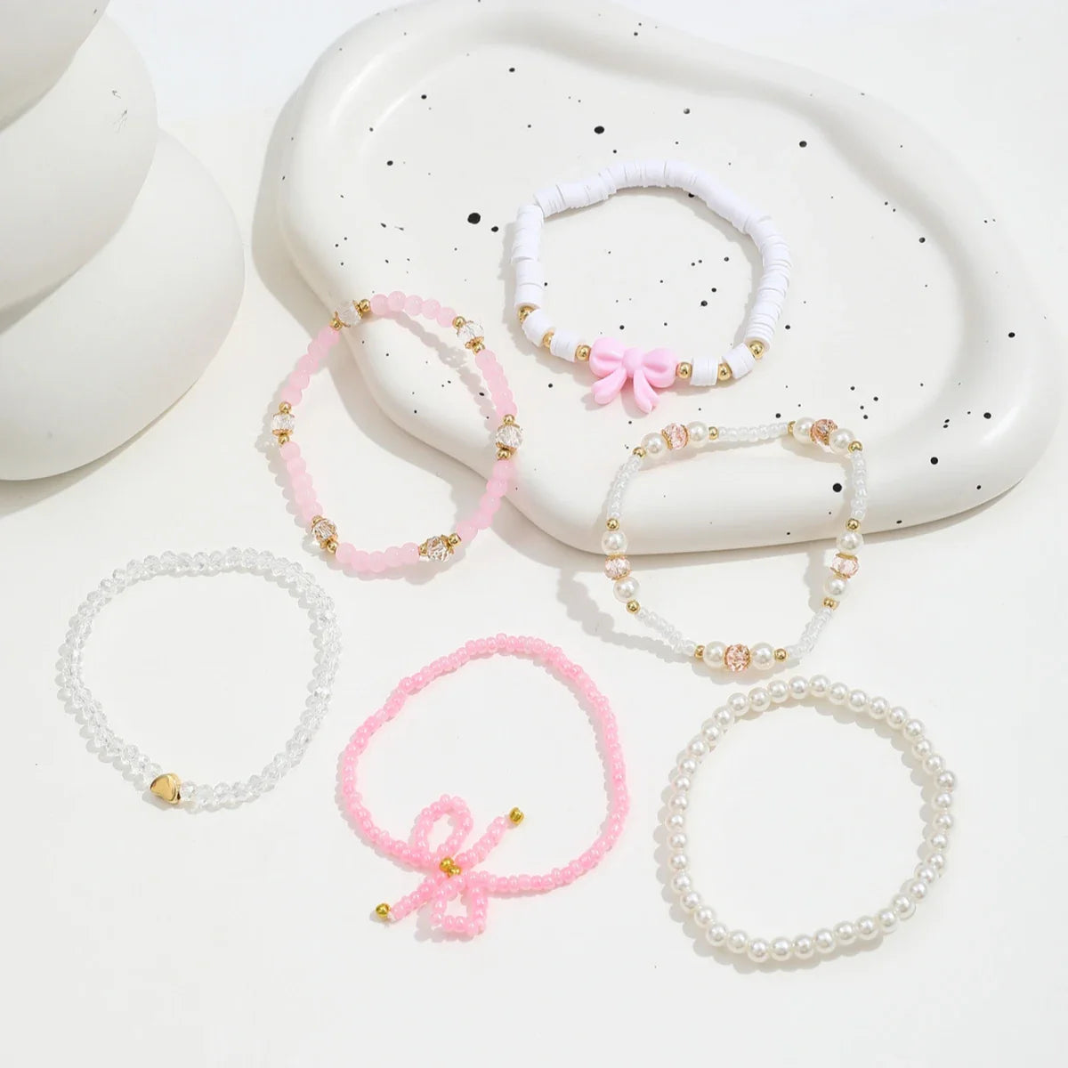 Morgan | Pearl Bow Bracelet Set
