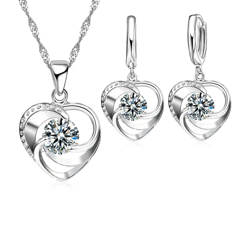 Peggy | Sterling Silver Heart Jewellery Set