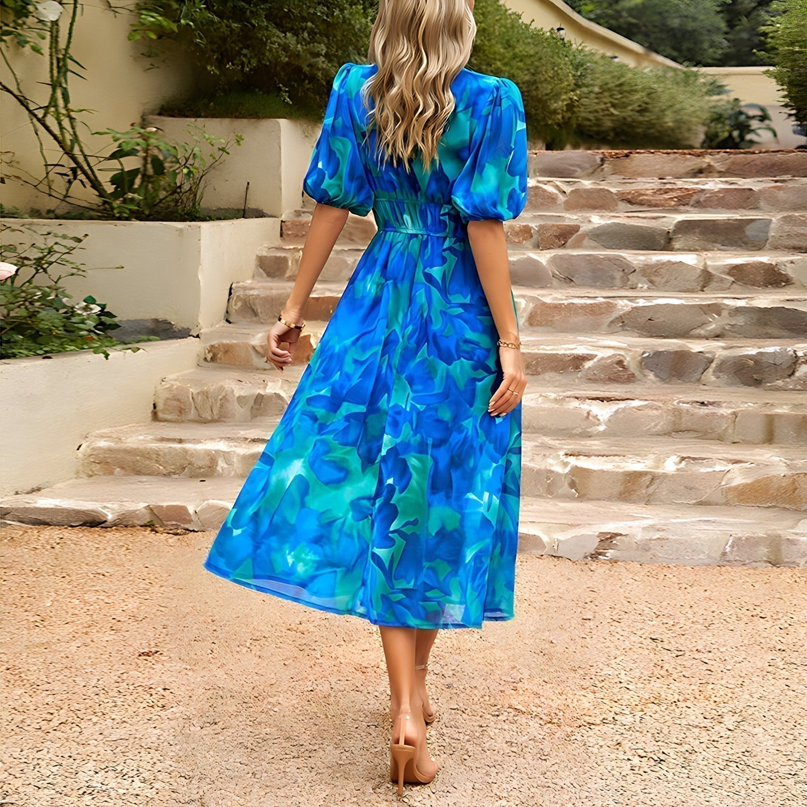 Céleste | Floral Chiffon Midi Dress