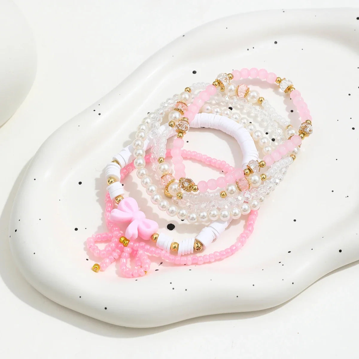 Morgan | Pearl Bow Bracelet Set
