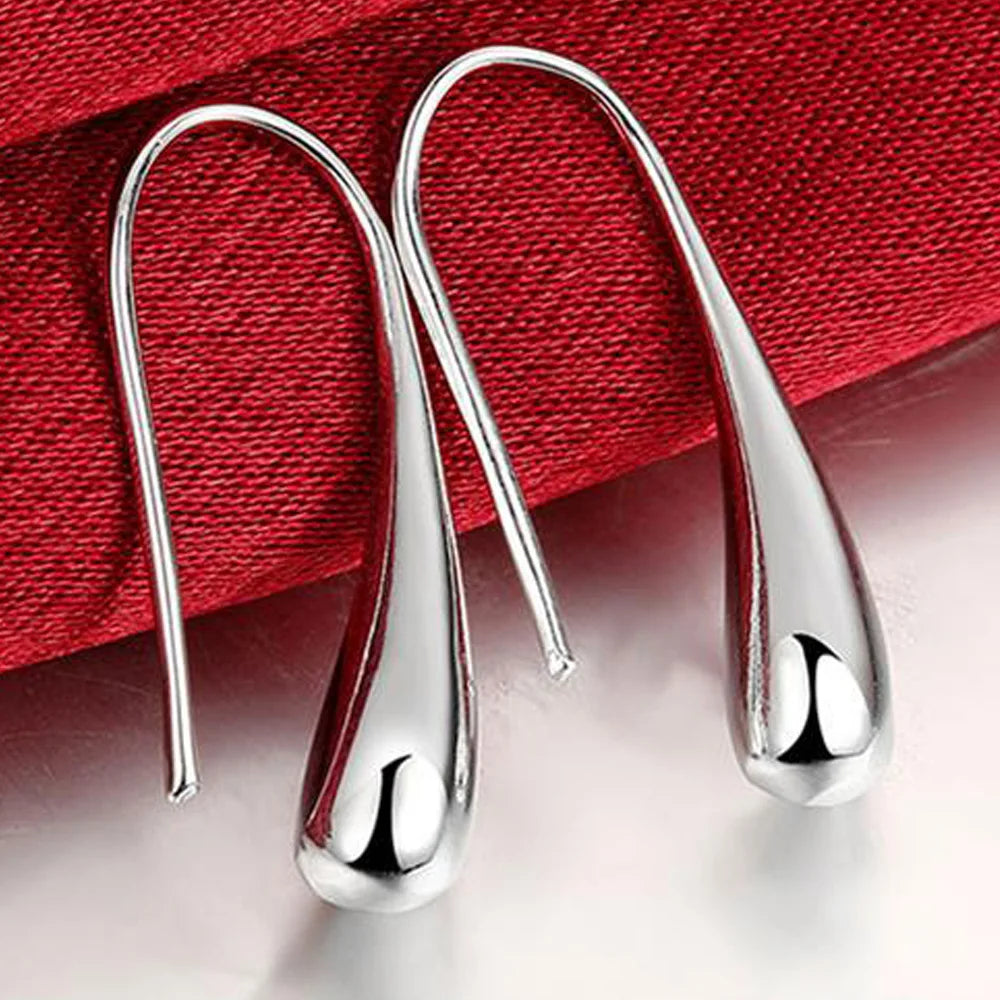 Adaeze | Sterling Silver Water Drop Hoops