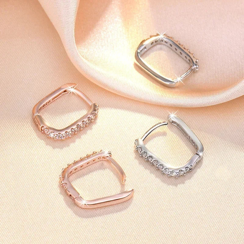 Toni | Polished Zircon Hoop Earrings
