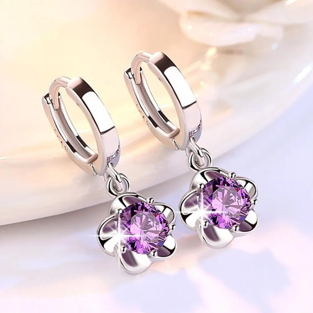 Effie | Sterling Silver Zircon Drop Earrings