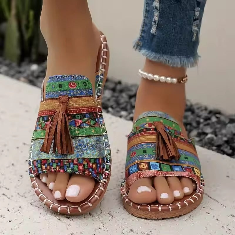 Aisha | Boho Ergonomic Tassel Sandals