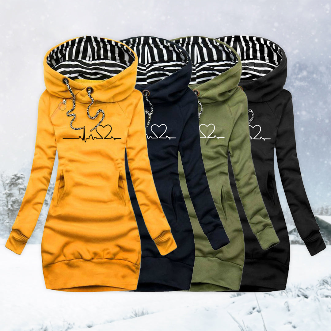 Vivienne | Heartbeat Turtleneck Hoodie Dress