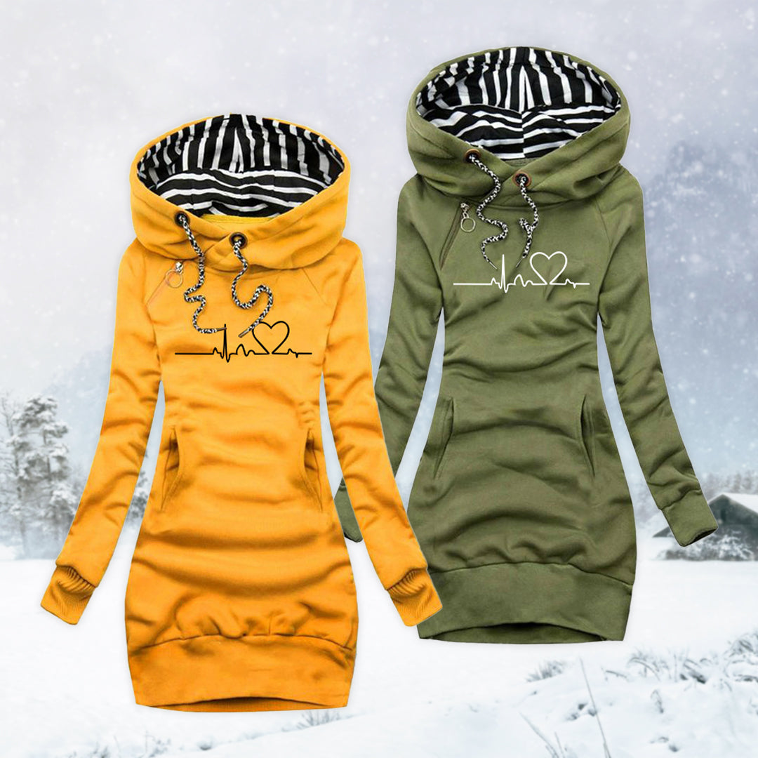 Vivienne | Heartbeat Turtleneck Hoodie Dress