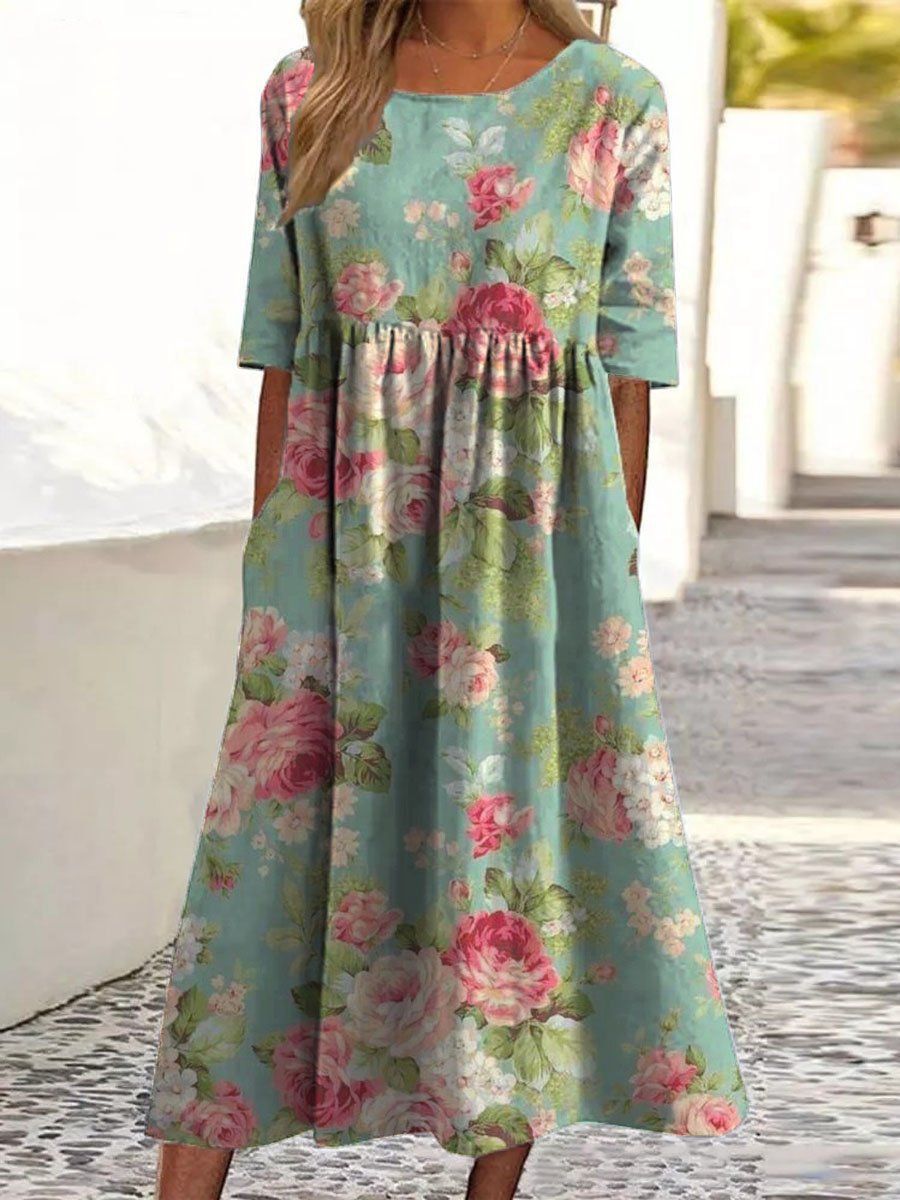 Selene | Embroidered Relaxed Midi Dress