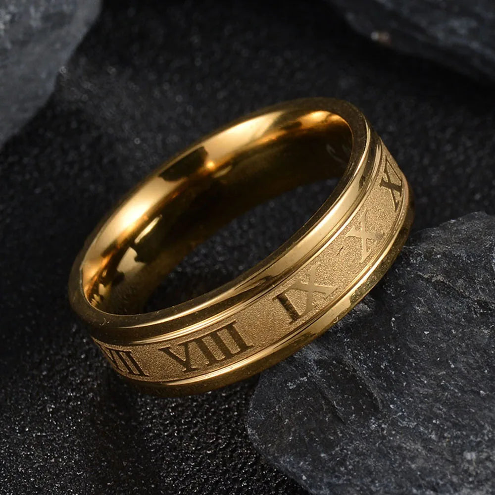 Quinn | Roman Numeral Stainless Steel Ring