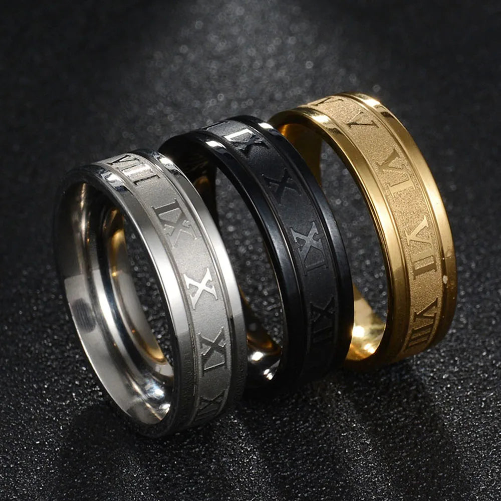 Quinn | Roman Numeral Stainless Steel Ring