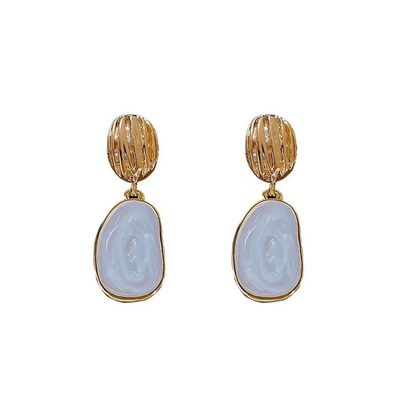 Hilda | Vintage Enamel Oval Drop Earrings