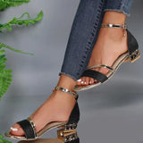 Helen | Low-Heel Shimmer Comfort Sandal