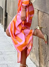 Elaine | Elegant Patterned Wrap Dress
