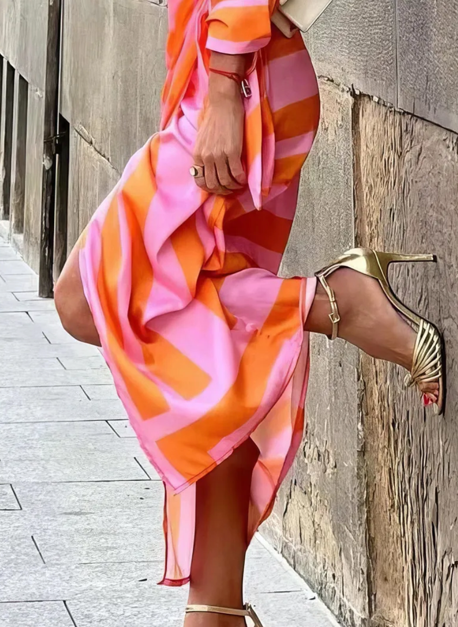 Elaine | Elegant Patterned Wrap Dress