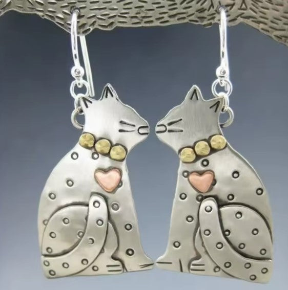 Faith | Whimsical Cat Drop Earrings