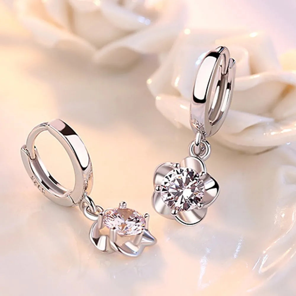 Effie | Sterling Silver Zircon Drop Earrings