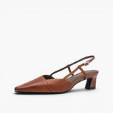 Almeta | Leather Slingback Heels