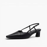 Almeta | Leather Slingback Heels