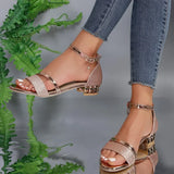 Helen | Low-Heel Shimmer Comfort Sandal