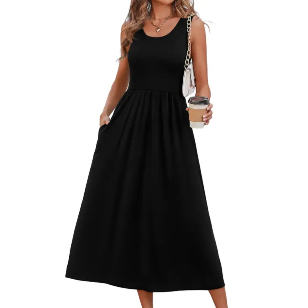 Seraphina | Boho Halter Flowy Midi Dress