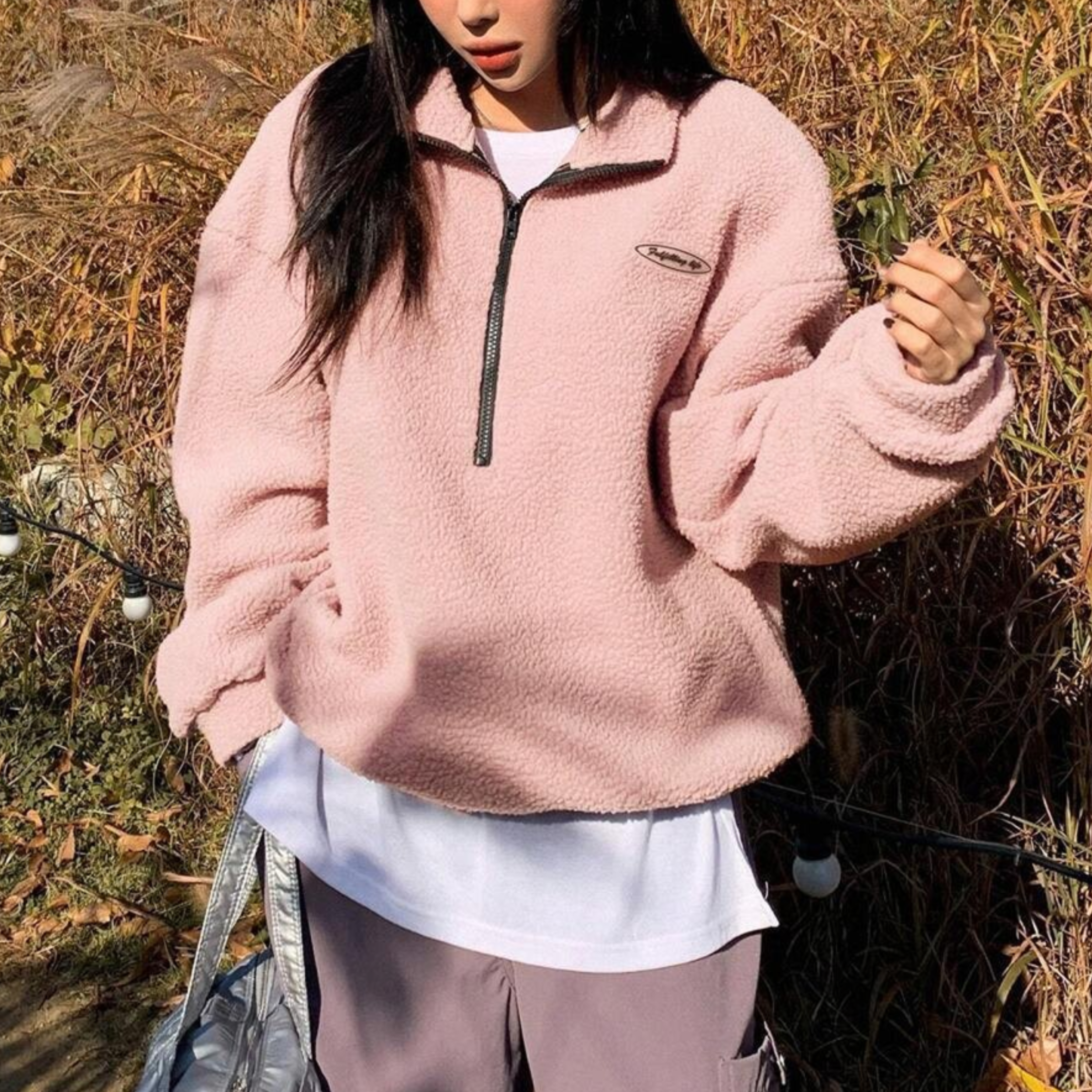 Celeste | Fuzzy Half-Zip Long Sleeve Sweatshirt