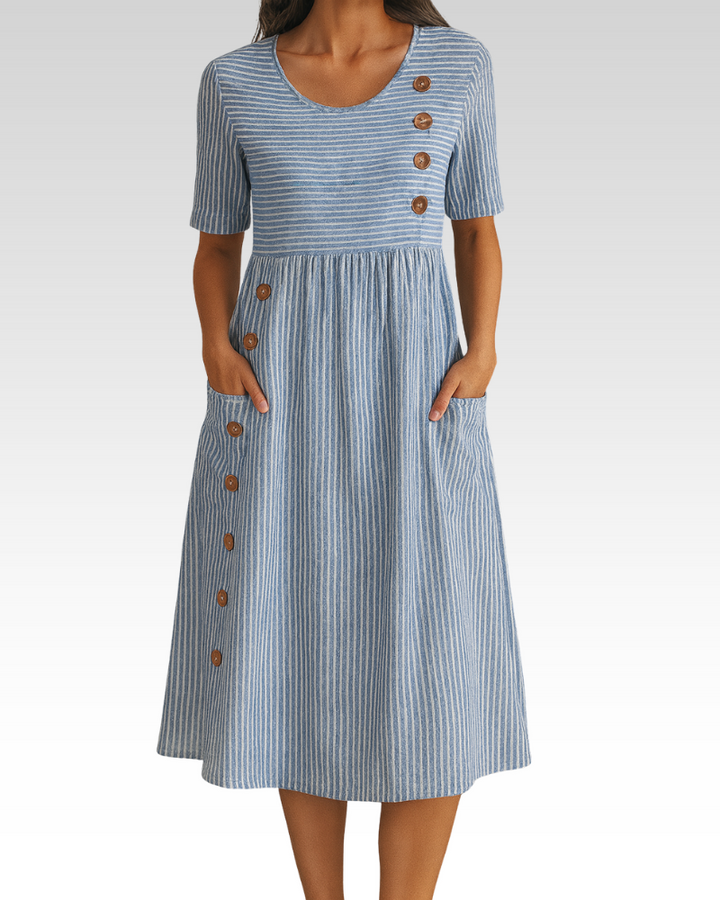 Blanche | Flattering Striped Midi Dress