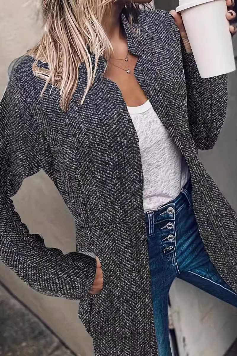 Céleste | Open-Front Polished Blazer