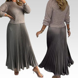 Pearl | Pleated Crew-Neck Midi Dress