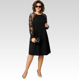 Julie | Lace Patchwork Crew-Neck Dress